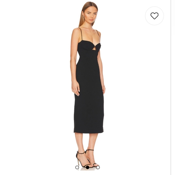 #165 Bardot Black Open Back Midi Dress NWT - Picture 4 of 5